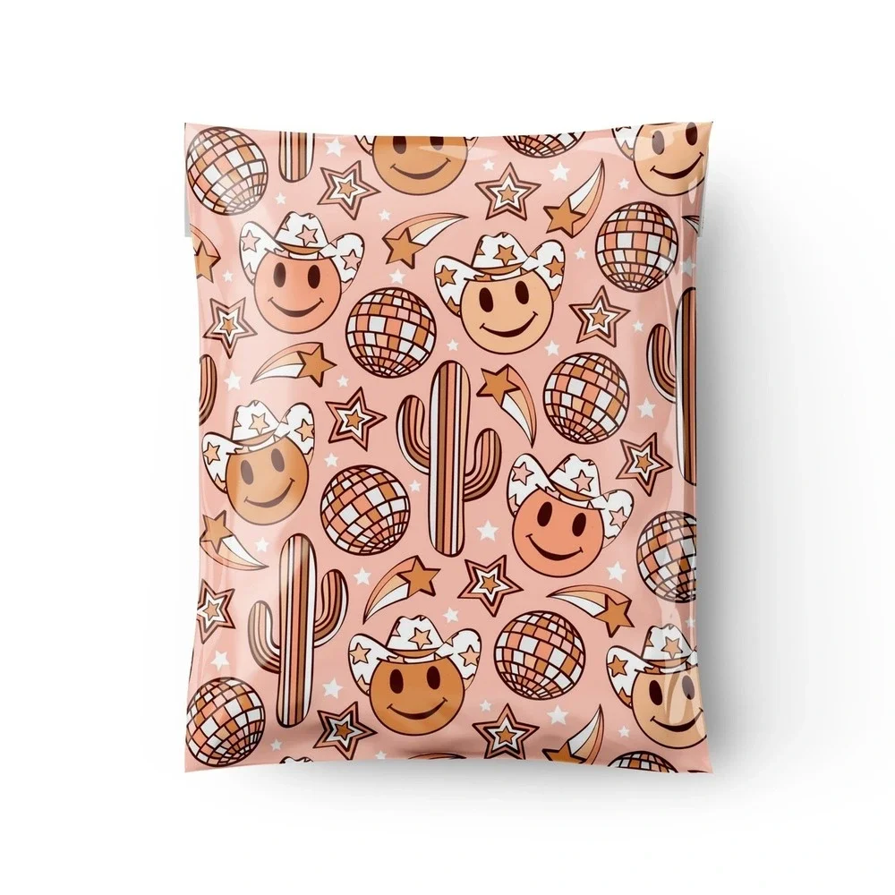 Western‎ Smiley Face Poly Mailers 10x13 Inch 100 Pack Shipping Supplies Bohemian